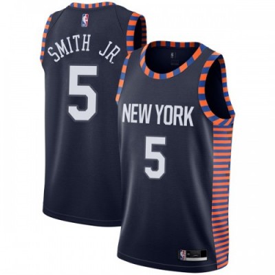 Nike New York Knicks #5 Dennis Smith Jr Navy Youth NBA Swingman City Edition 201819 Jersey
